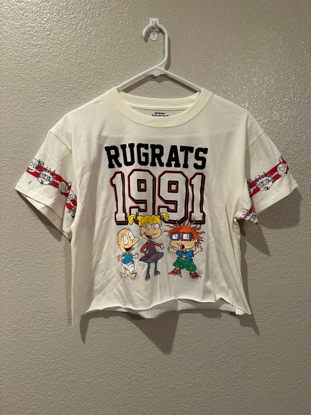 NWOT Nickelodeon Rugrats Cropped Athletic Tee Angelica Chucky Tommy 1991 M
